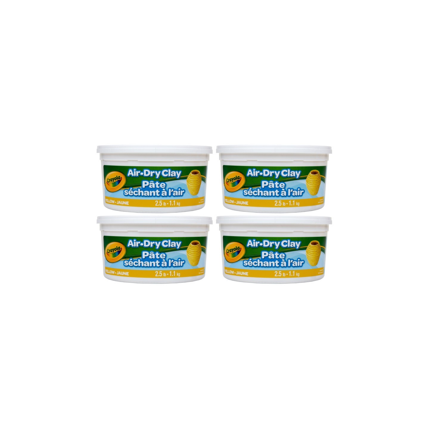 Crayola® Air Dry Clay, 2.5lb Tub, Yellow, Pack of 4