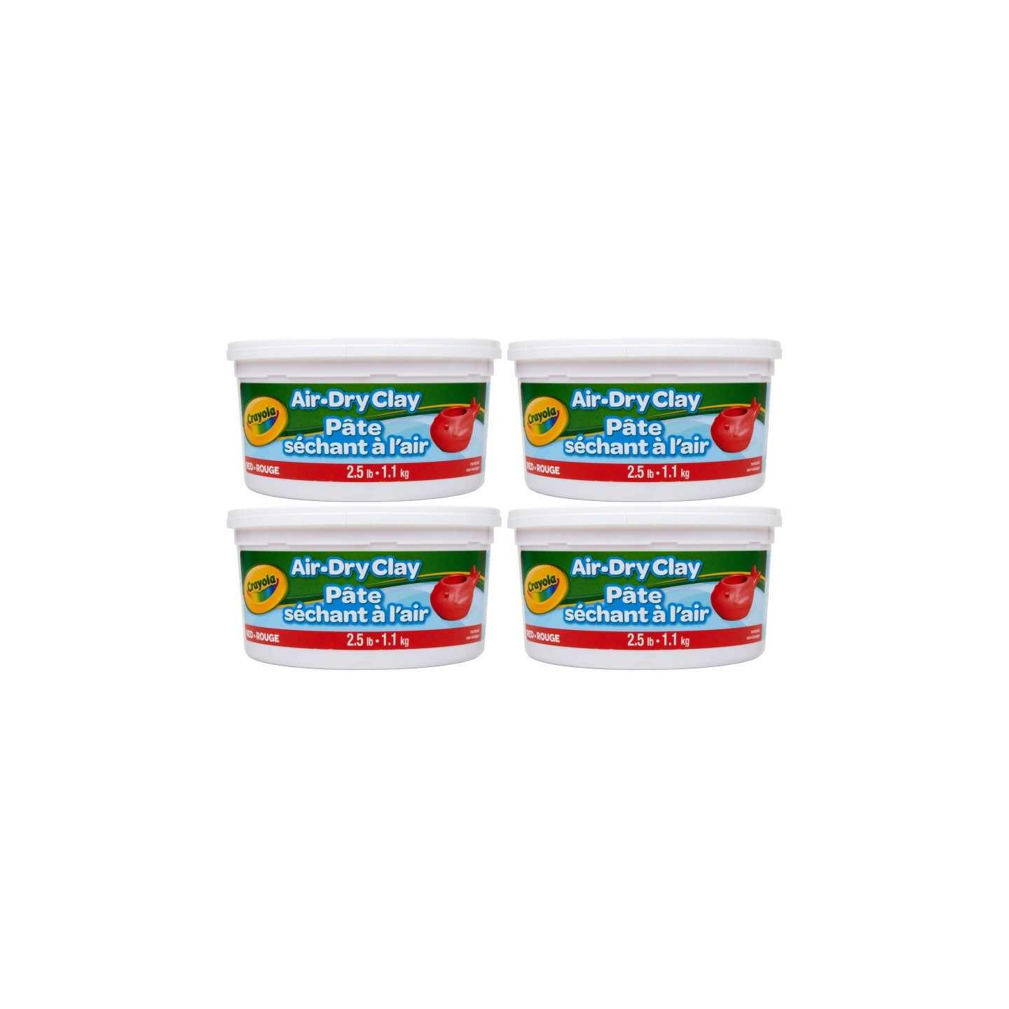 Crayola® Air Dry Clay, 2.5lb Tub, Red, Pack of 4