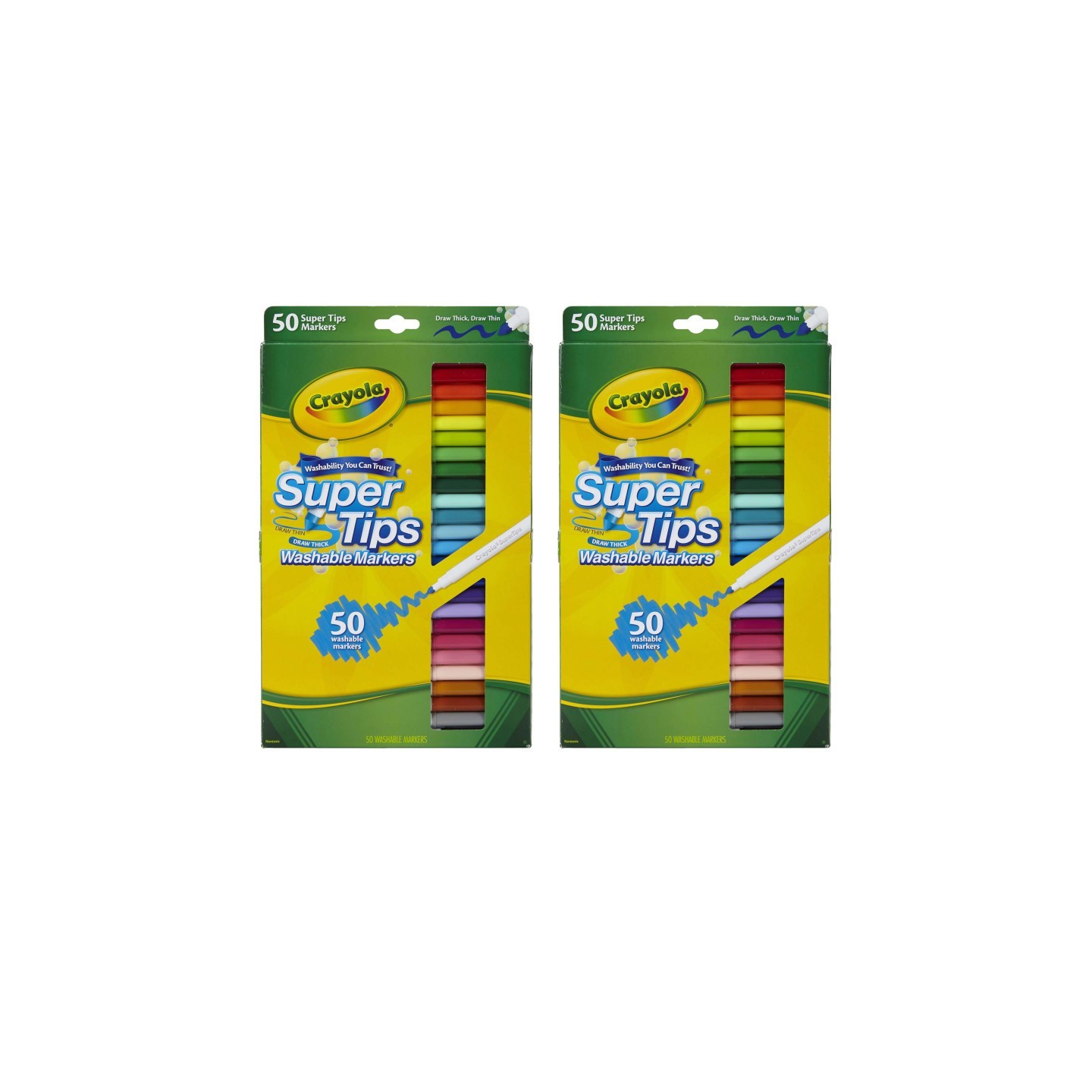 Crayola® Super Tips Washable Markers, 50 Per Box, 2 Boxes