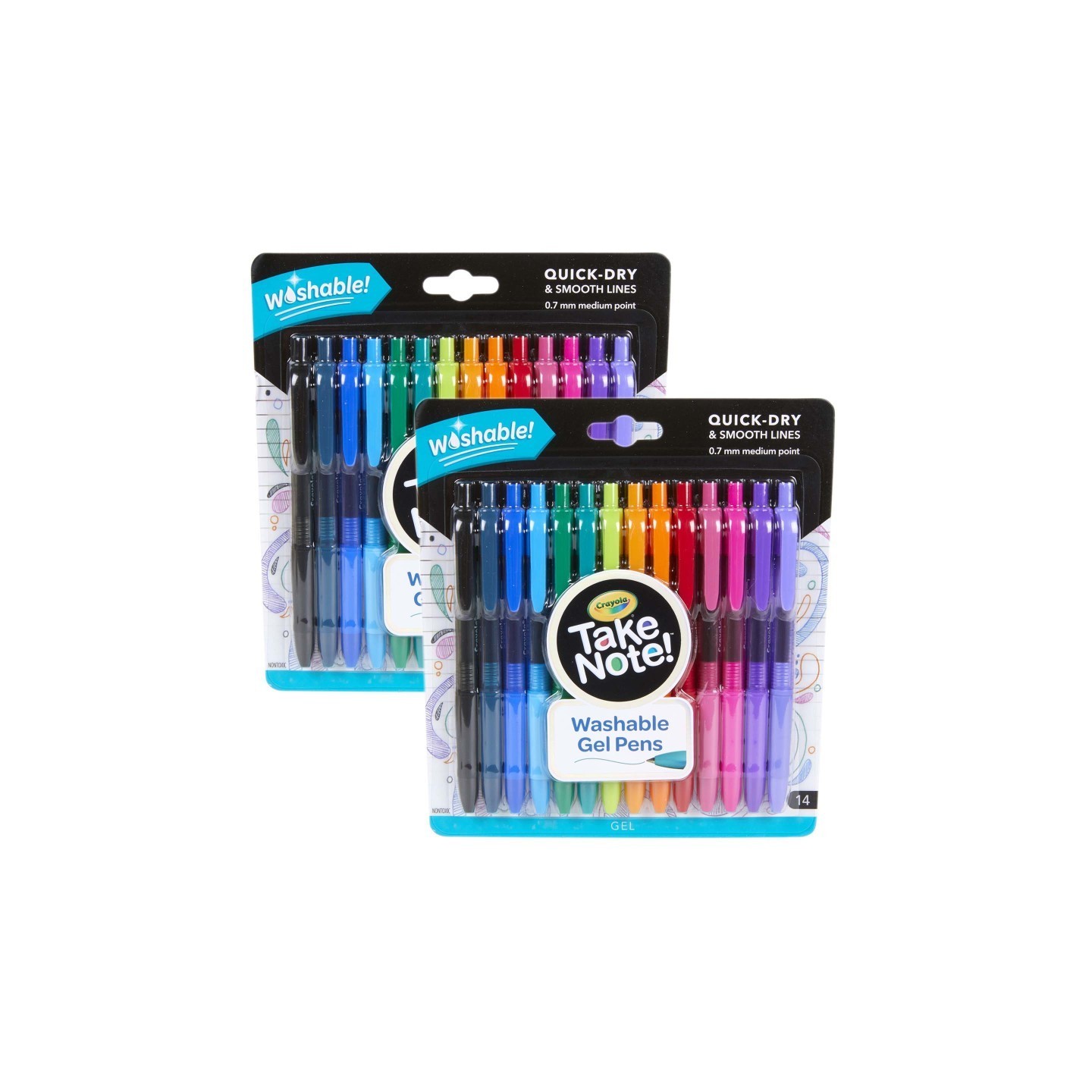 Crayola® Take Note! Washable Gel Pens, 14 Per Pack, 2 Packs