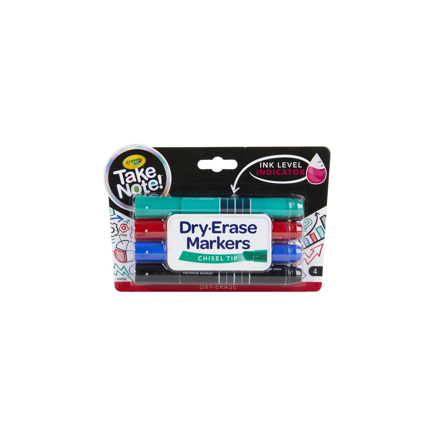 Crayola® Take Note Chisel Tip Dry Erase Marker, Pack of 4