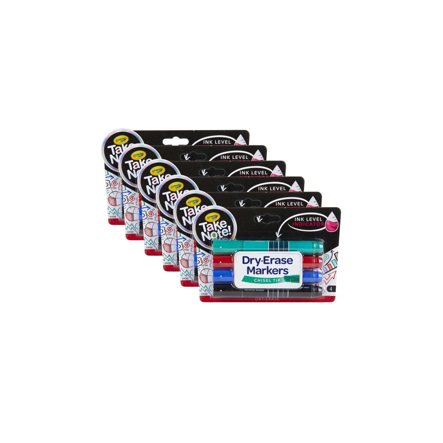 Crayola® Take Note Chisel Tip Dry Erase Marker, 4 Per Pack, 6 Packs