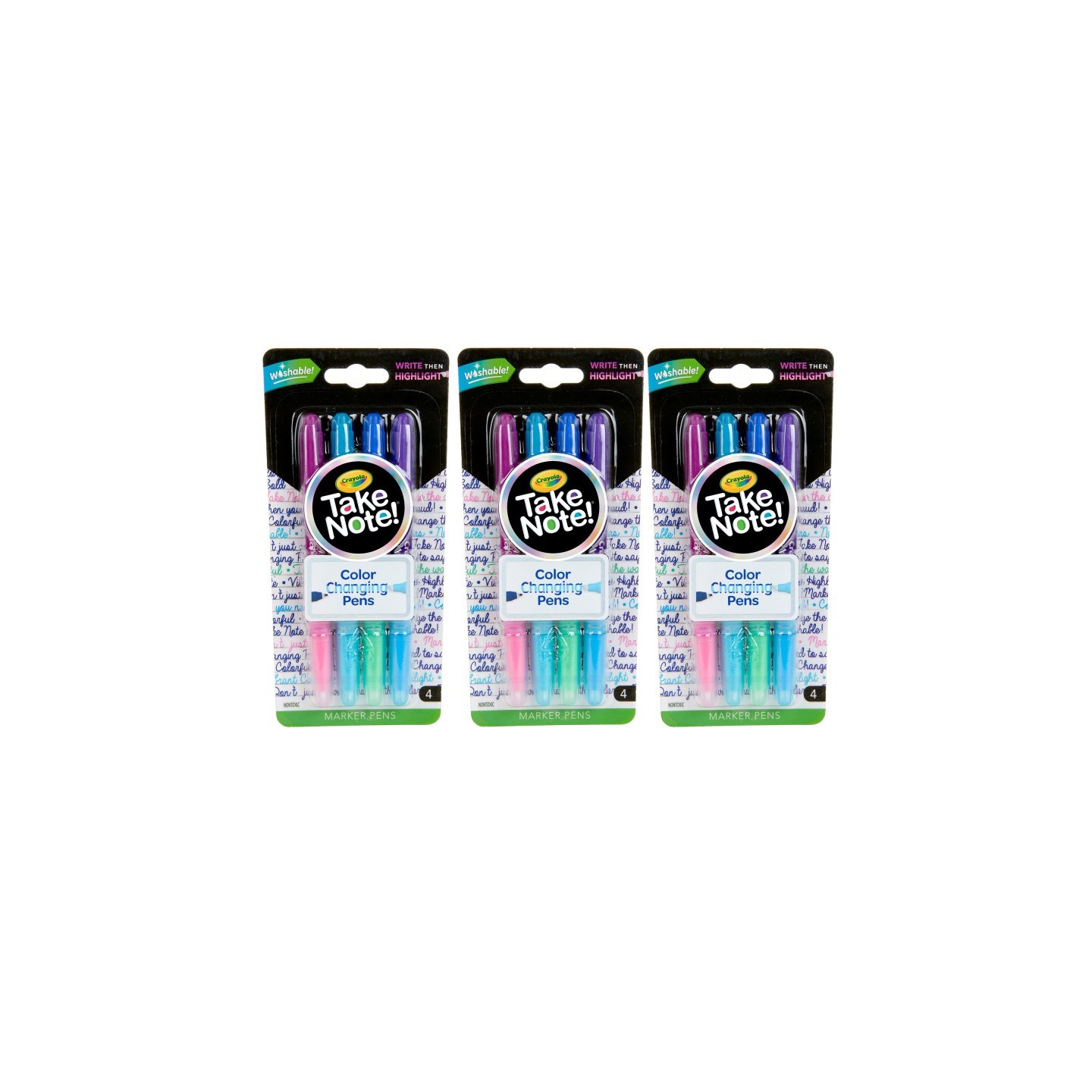 Crayola® Take Note! Dual Ended Color Changing Pens, 4 Per Pack, 3 Packs