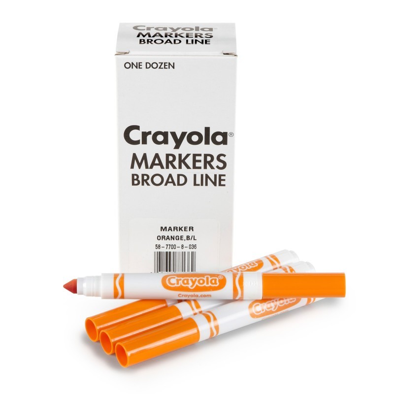 Crayola® Bulk Markers, Conical Tip, Orange, 12 Count