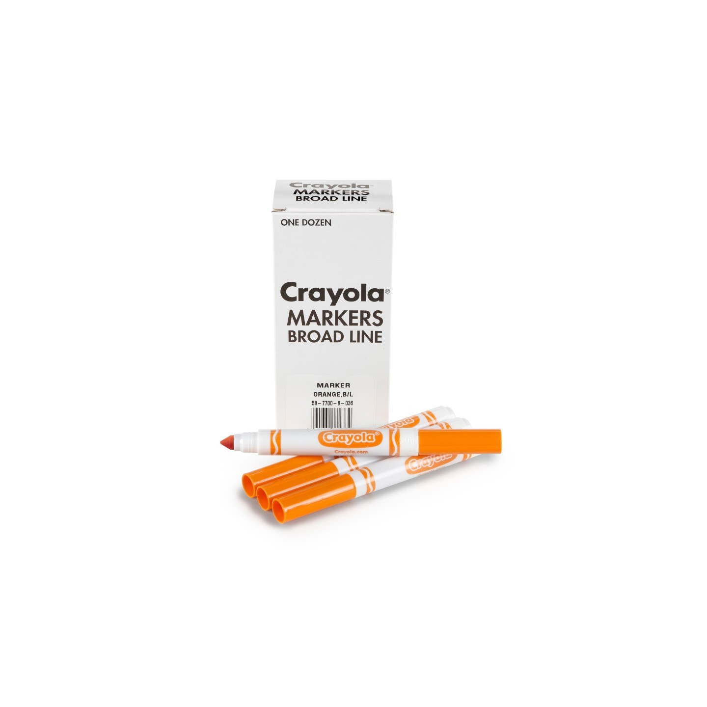 Crayola® Bulk Markers, Conical Tip, Orange, 12 Count