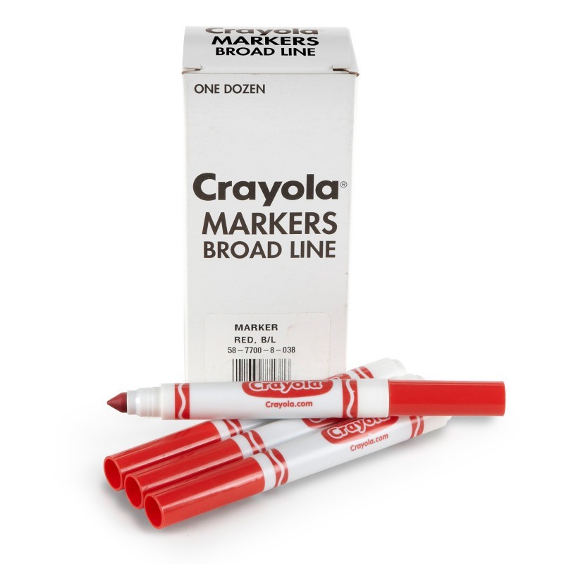 Crayola® Bulk Markers, Conical Tip, Red, 12 Count