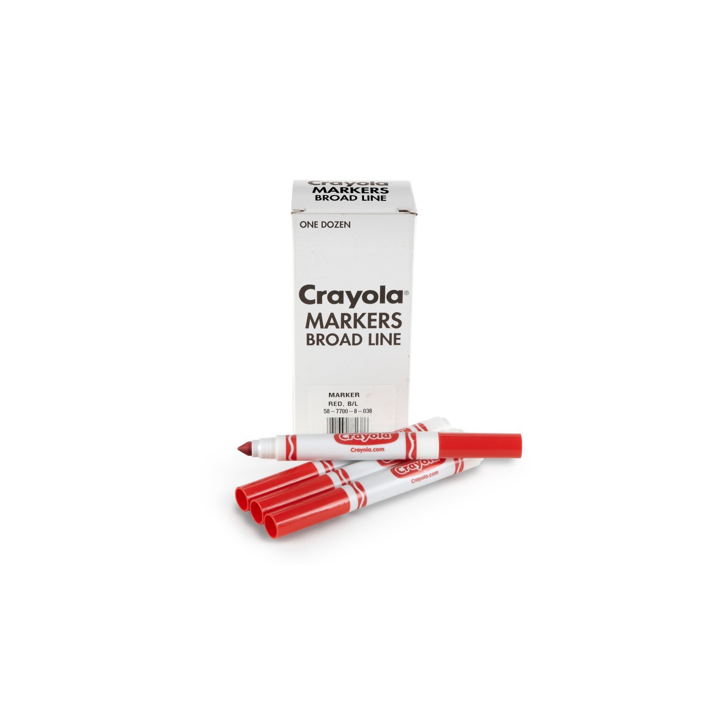 Crayola® Bulk Markers, Conical Tip, Red, 12 Count