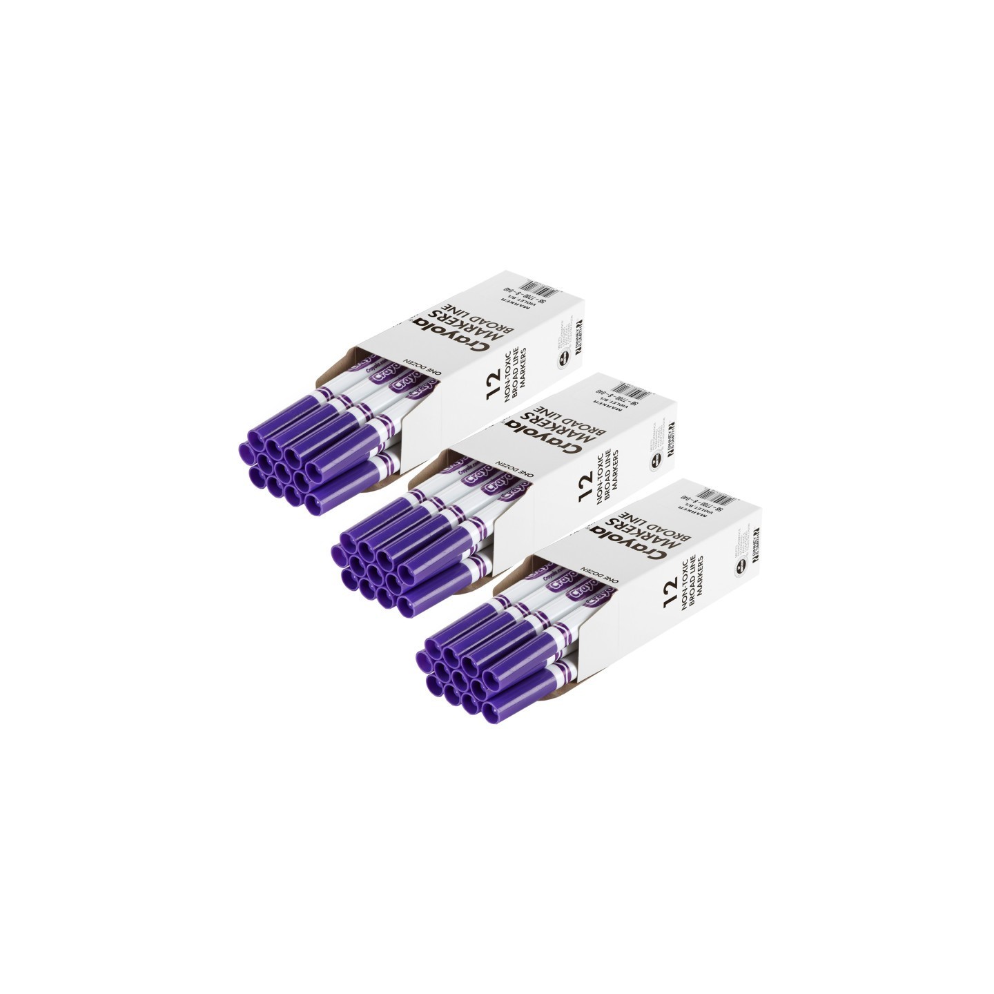Crayola® Bulk Markers, Conical Tip, Violet (Purple), 12 Per Pack, 3 Packs