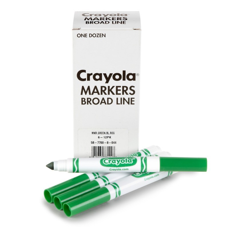 Crayola® Bulk Markers, Conical Tip, Green, 12 Count