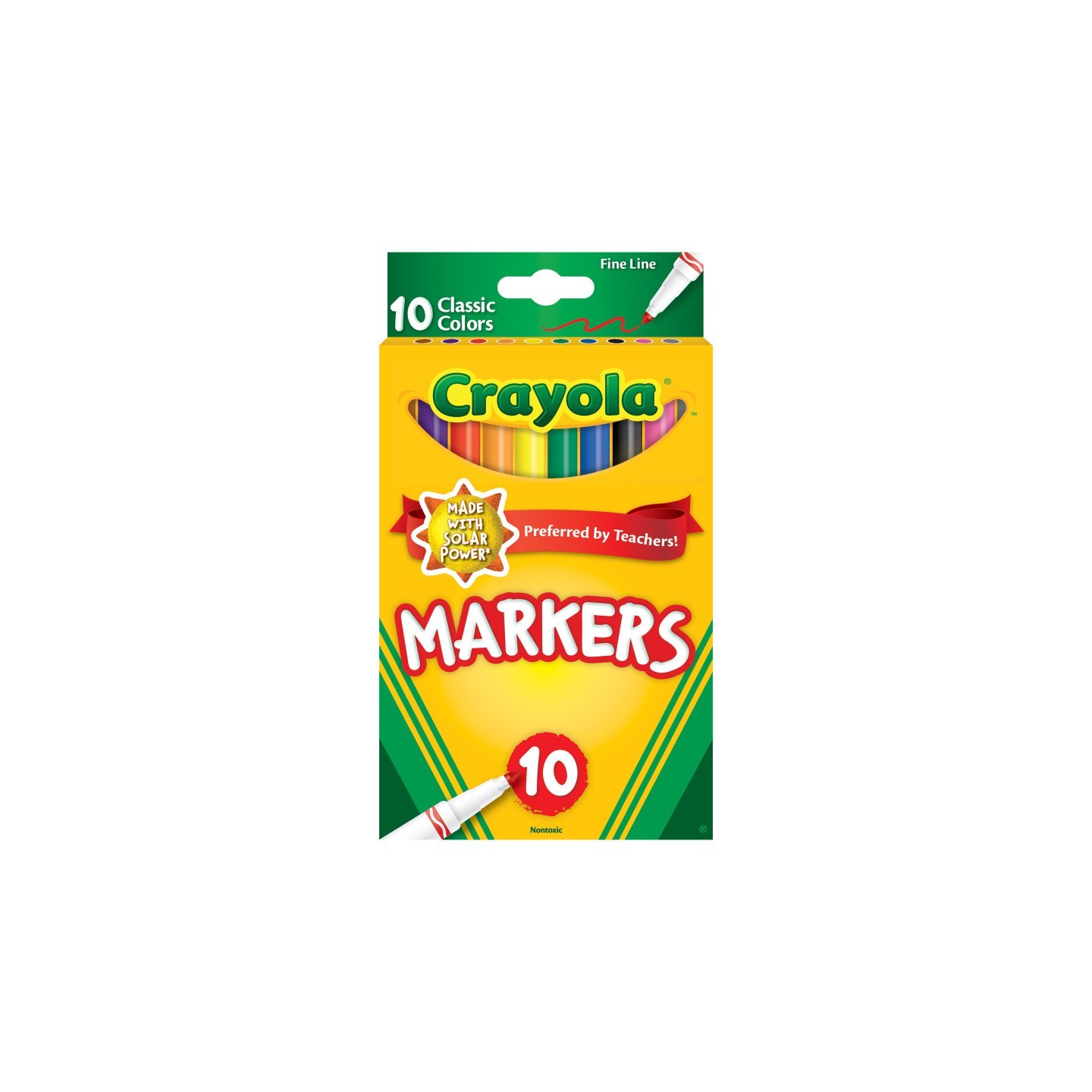 Crayola® Fine Line Markers, Classic Colors, Pack of 10