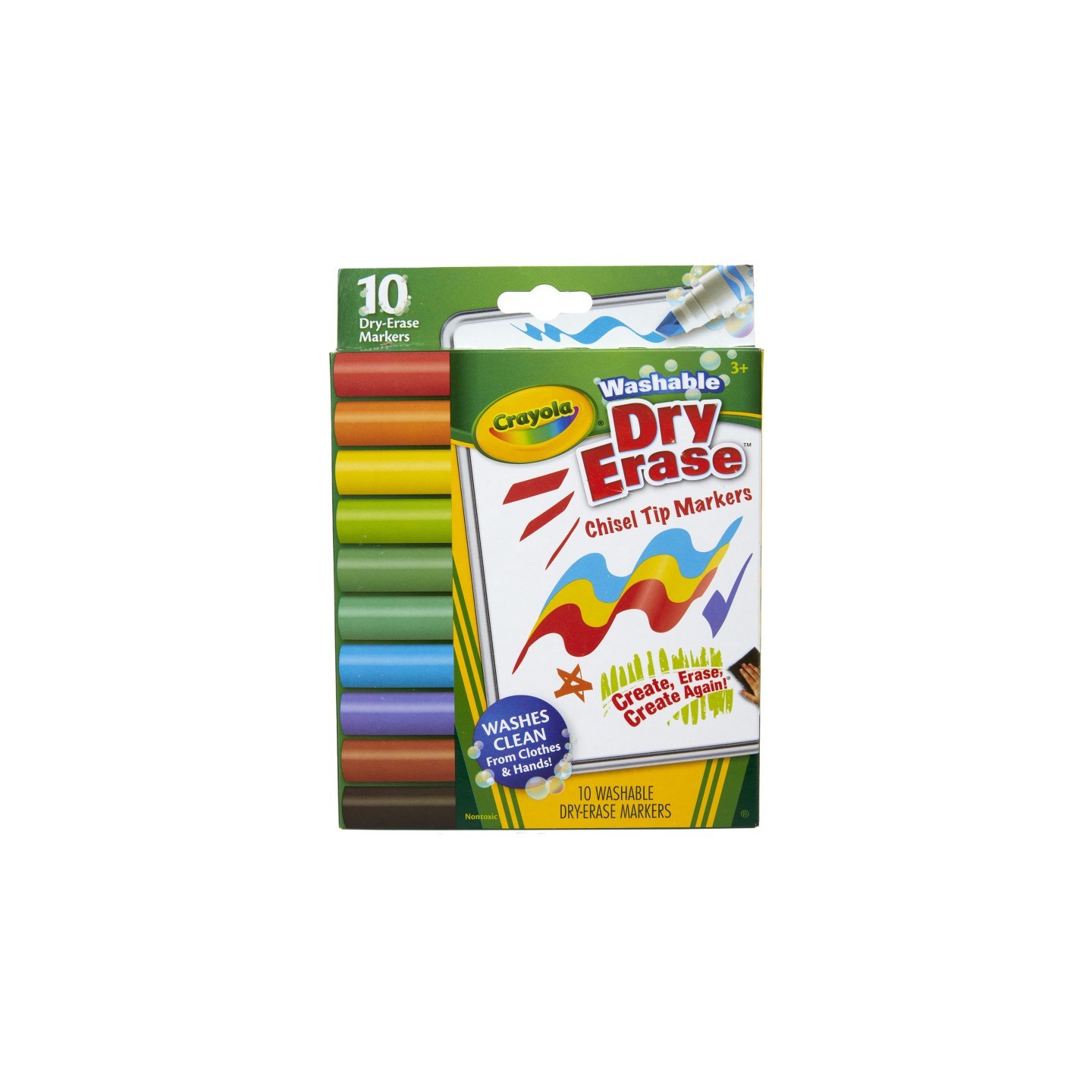 Crayola® Washable Dura-Wedge Tip Dry Erase Markers, 10 Count