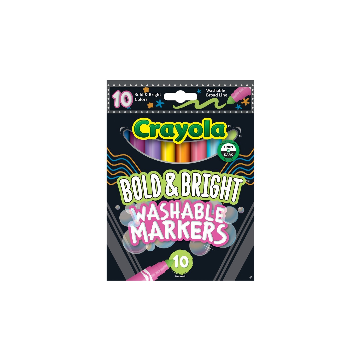 Crayola® Bold & Bright Washable Broadline Markers, 10 Count