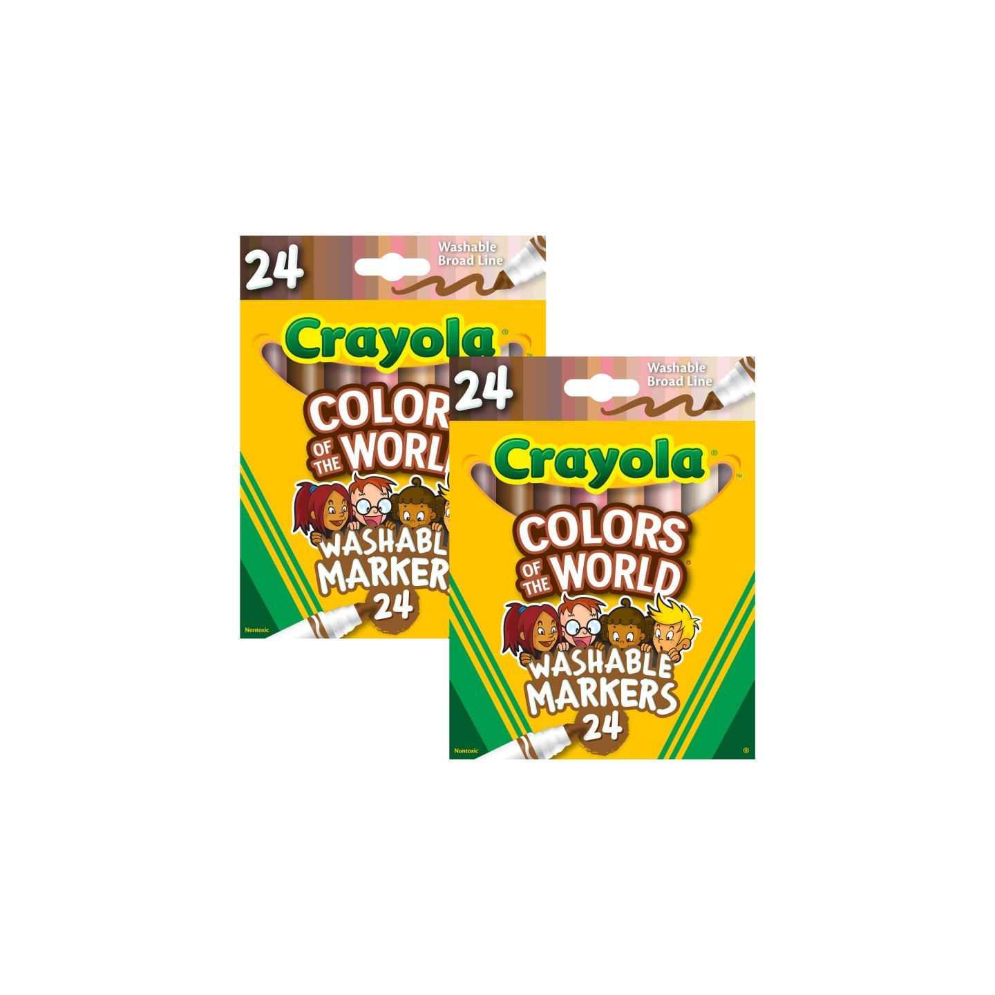 Crayola® Colors of the World Markers, 24 Per Pack, 2 Packs