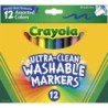 Crayola® Ultra-Clean Markers, Broad Line, Assorted Colors, 12 Count