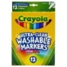 Crayola® Ultra-Clean Markers, Fine Line, Assorted Colors, 12 Count