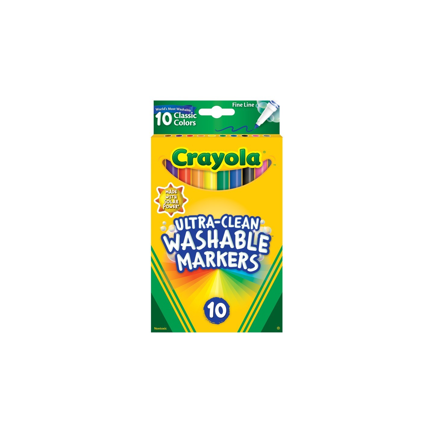 Crayola® Ultra-Clean Markers, Fine Line, Classic Colors, Pack of 10