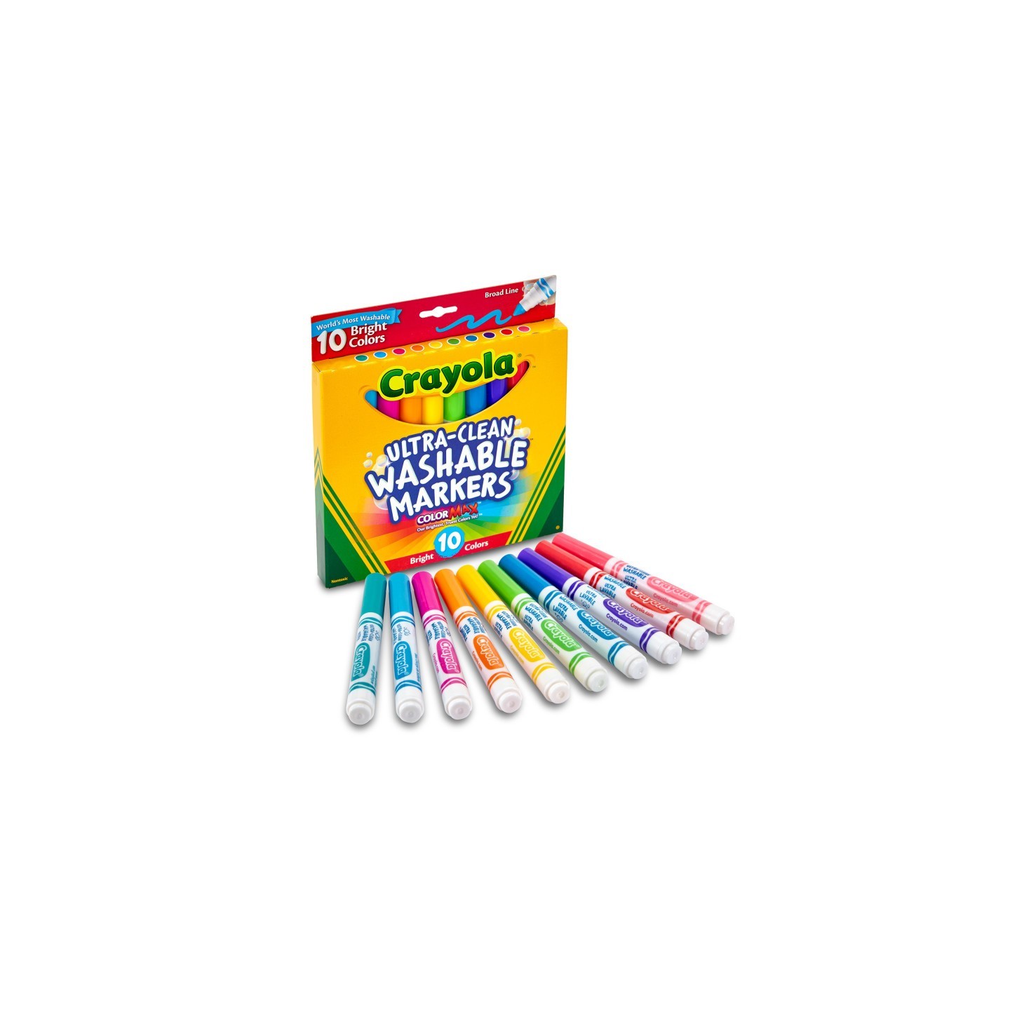 Crayola® Ultra-Clean Washable Bright, Broad Line, Color Max Markers, 10 Count