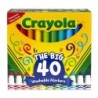 Crayola® Washable Markers, Broad Line, Assorted Colors, Pack of 40
