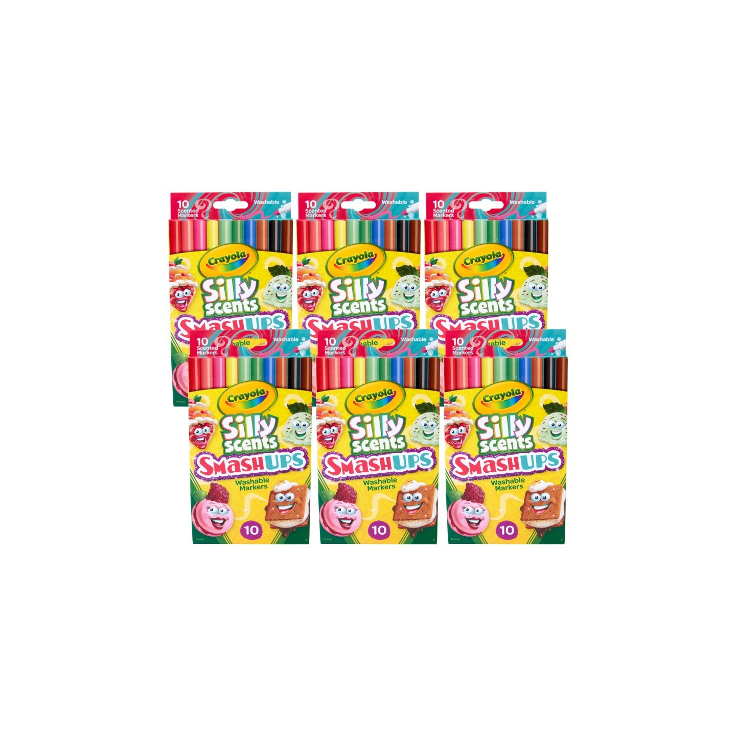 Crayola® Silly Scents™ Smash Ups Slim Washable Scented Markers, 10 Per Pack, 6 Packs