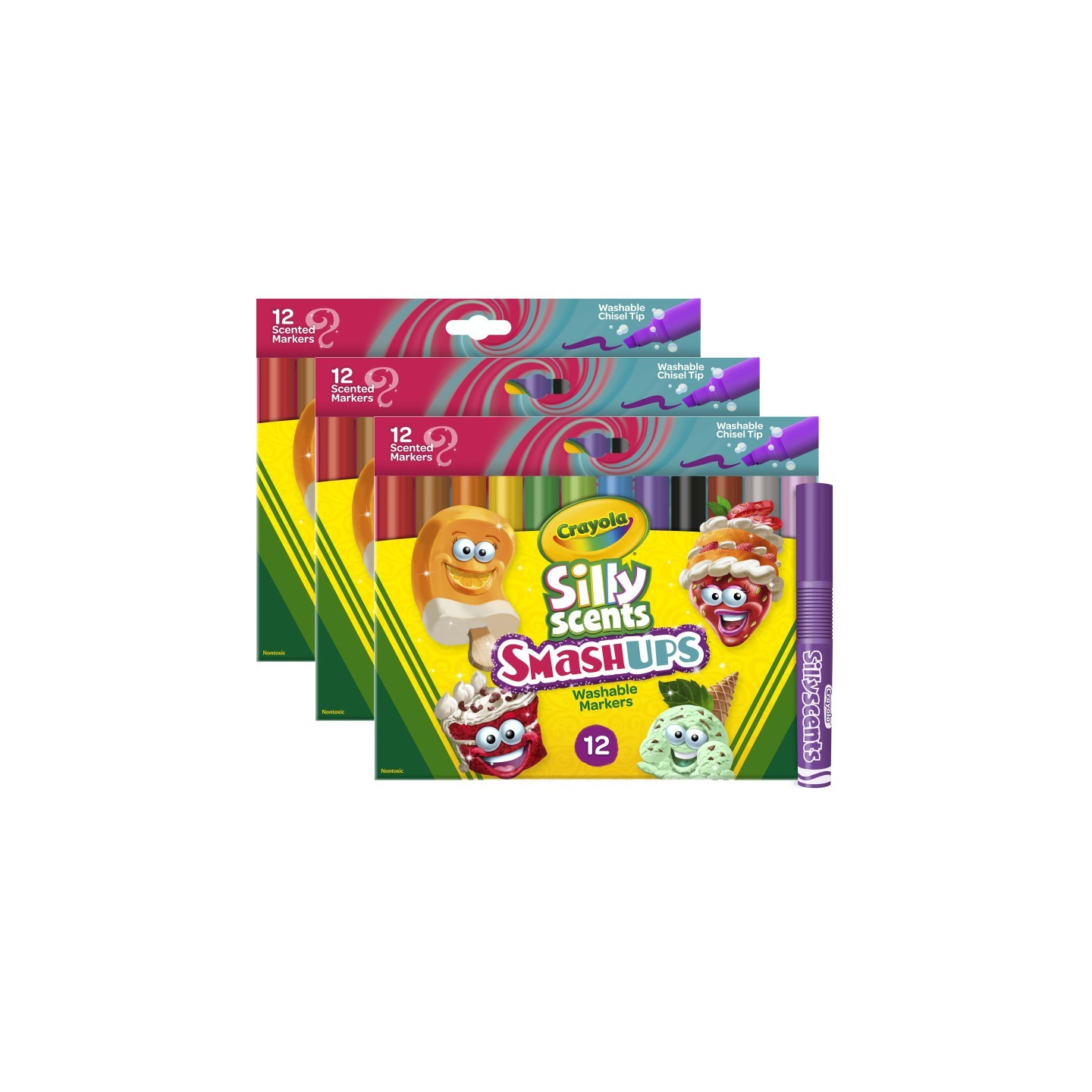 Crayola® Wedge Tip Silly Scents™ Smash Ups Markers, 12 Per Pack, 3 Packs