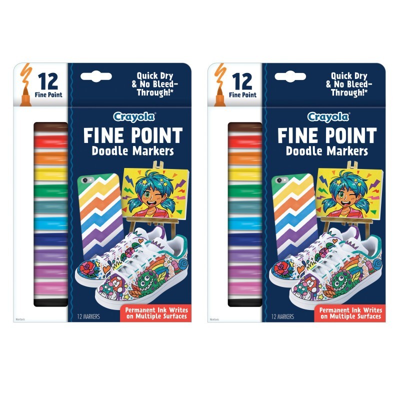 Crayola® Doodle & Draw Fine Point Doodle Marker, 12 Per Pack, 2 Packs