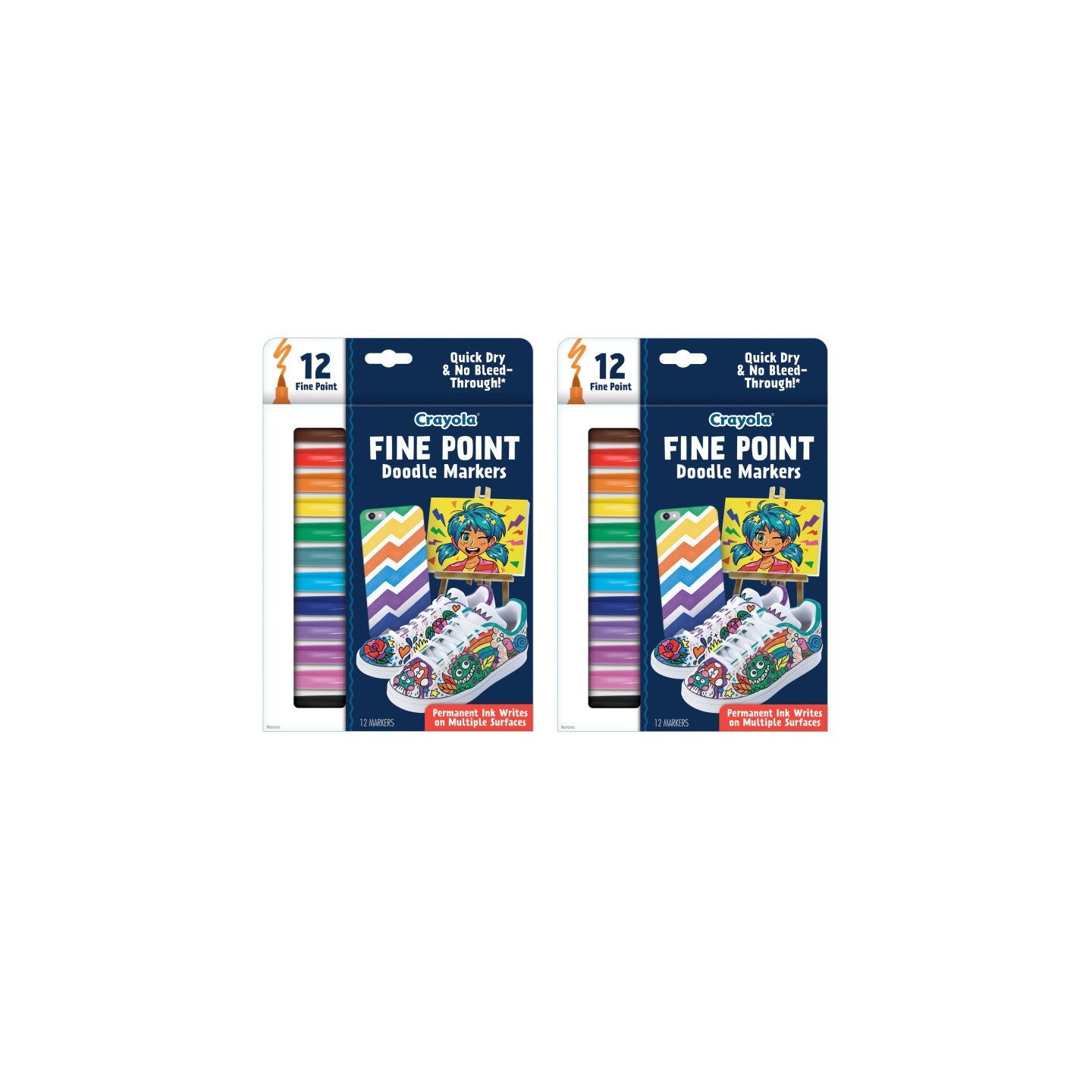Crayola® Doodle & Draw Fine Point Doodle Marker, 12 Per Pack, 2 Packs