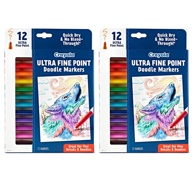Crayola® Doodle & Draw Ultra Fine Point Doodle Marker, 12 Per Pack, 2 Packs