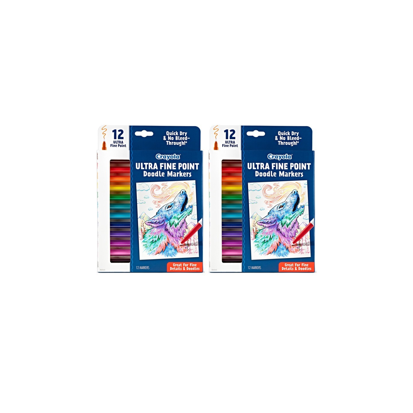 Crayola® Doodle & Draw Ultra Fine Point Doodle Marker, 12 Per Pack, 2 Packs