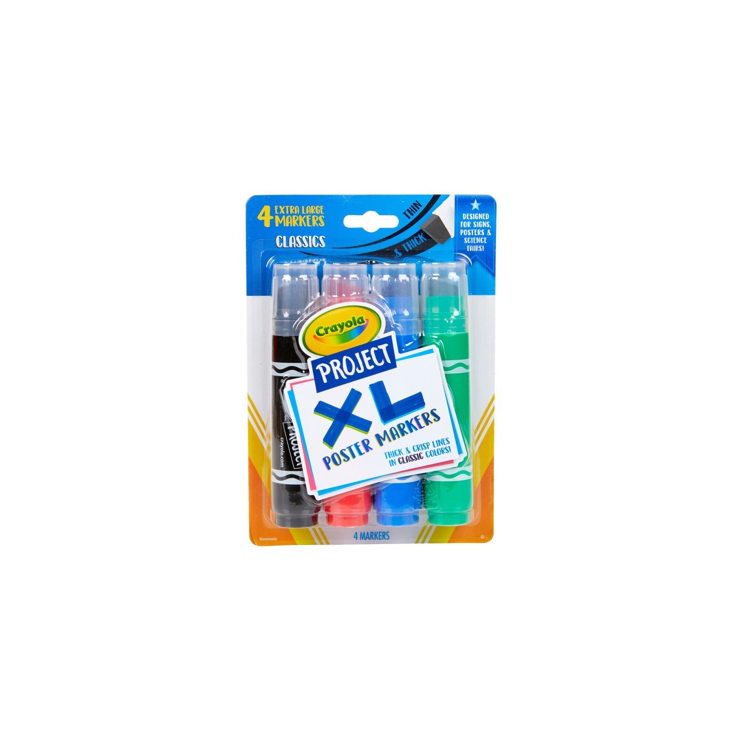 Crayola® Project XL Poster Markers, Classic, 4 Count