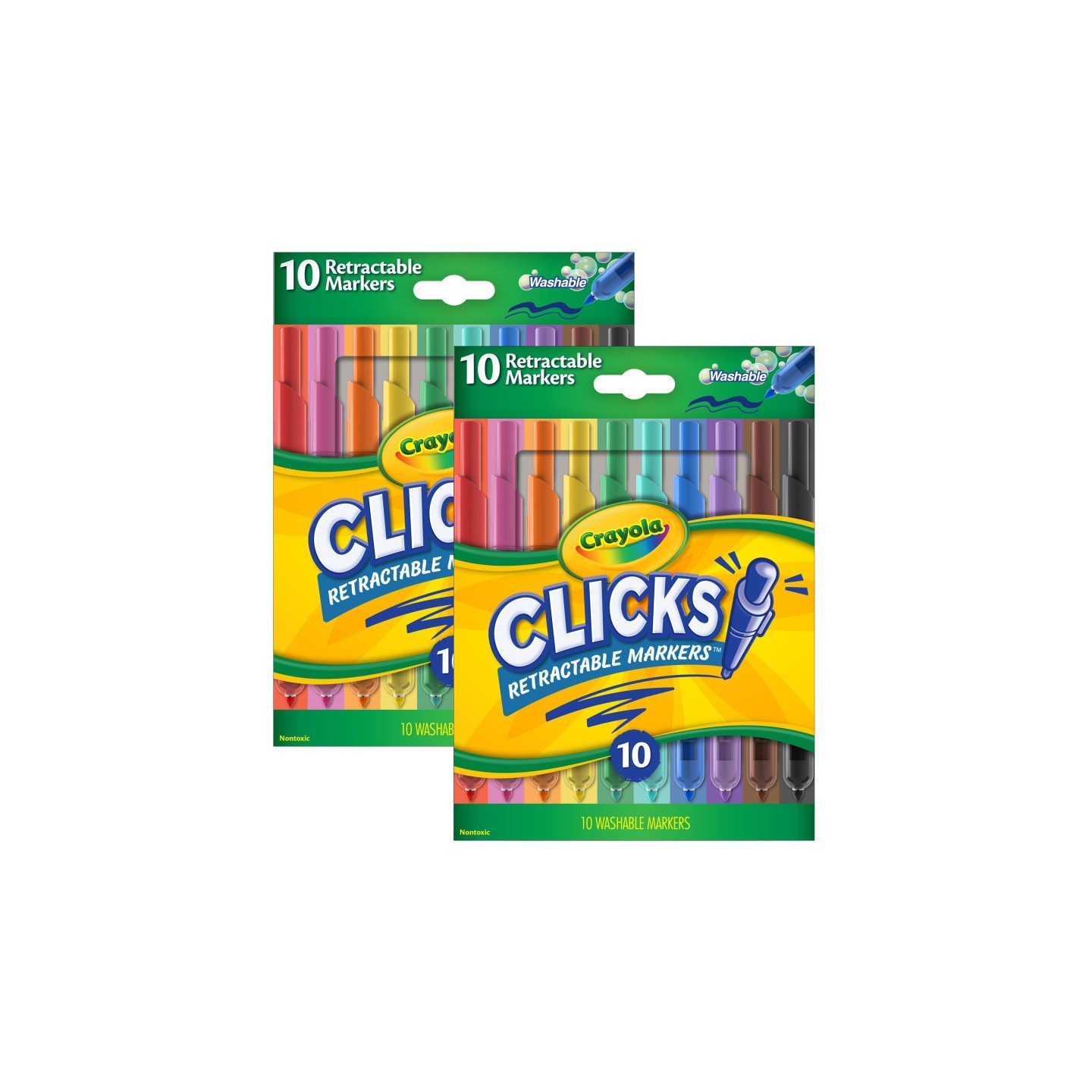 Crayola® CLICKS Retractable Markers, 10 Per Pack, 2 Packs