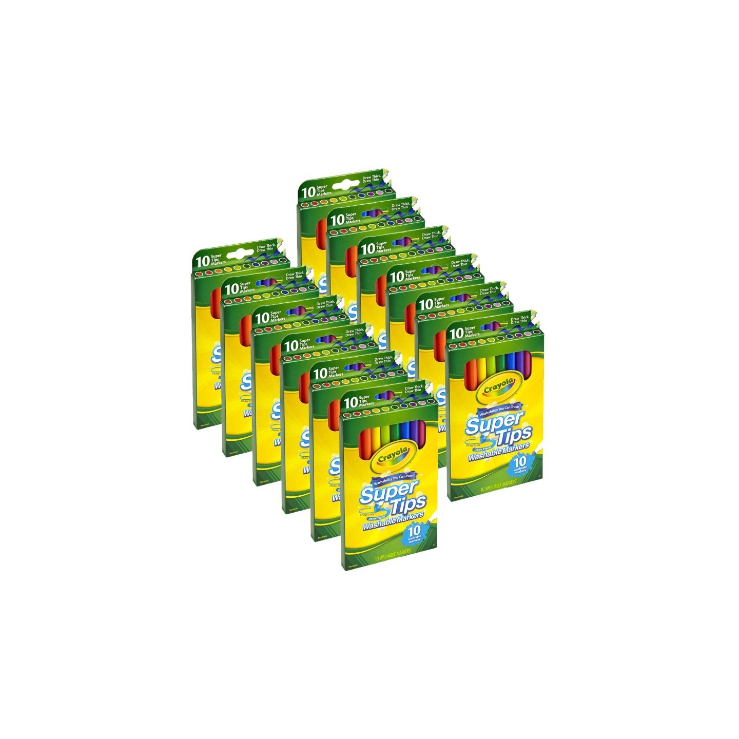 Crayola® Washable Super Tips Markers, 10 Per Pack, 12 Packs