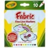Crayola® Fabric Markers, Fine Line, 10 Count