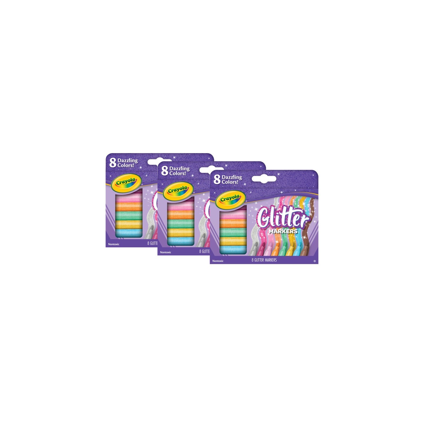 Crayola® Glitter Markers, 8 Per Pack, 3 Packs