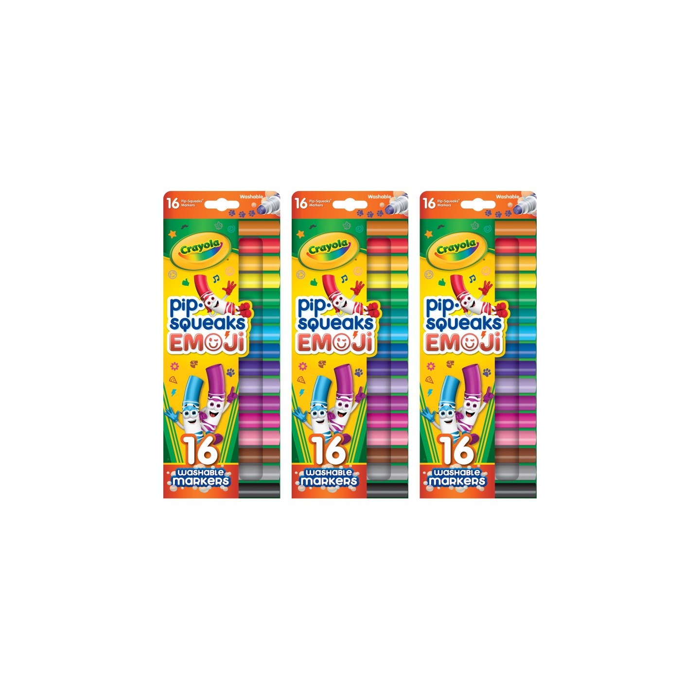 Crayola® Pip Squeaks Stamper Markers, 16 Per Pack, 3 Packs