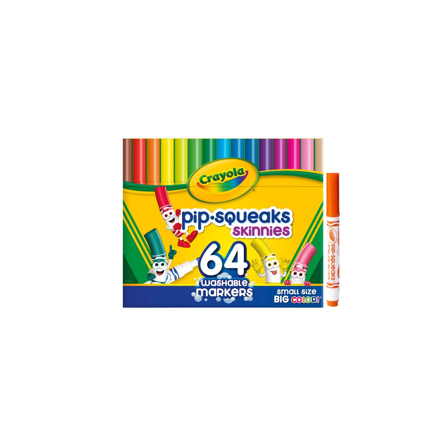 Crayola® Washable Pip-Squeaks Skinnies Markers, 64 Count
