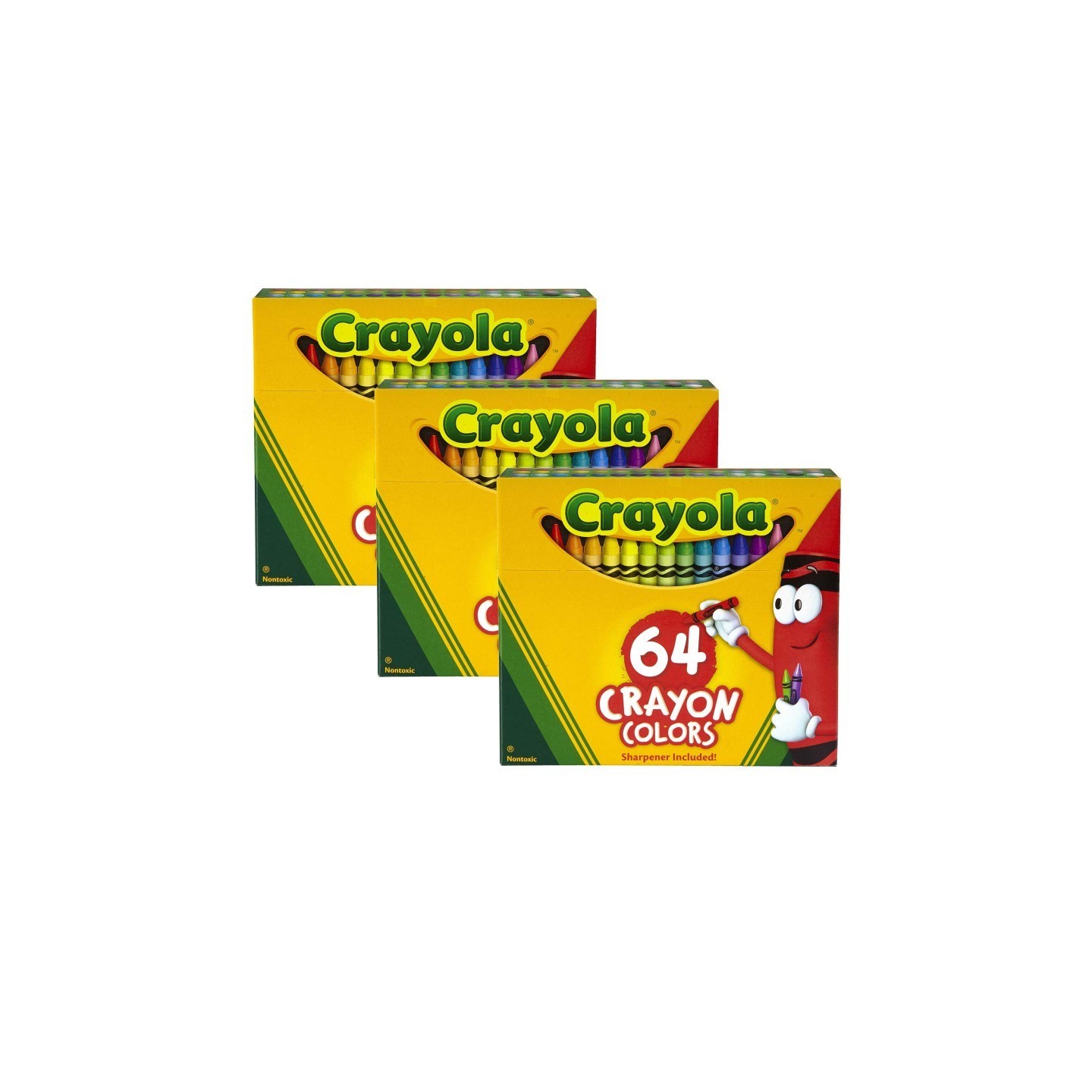 Crayola® Crayons, Regular Size, 64 Per Box, 3 Boxes