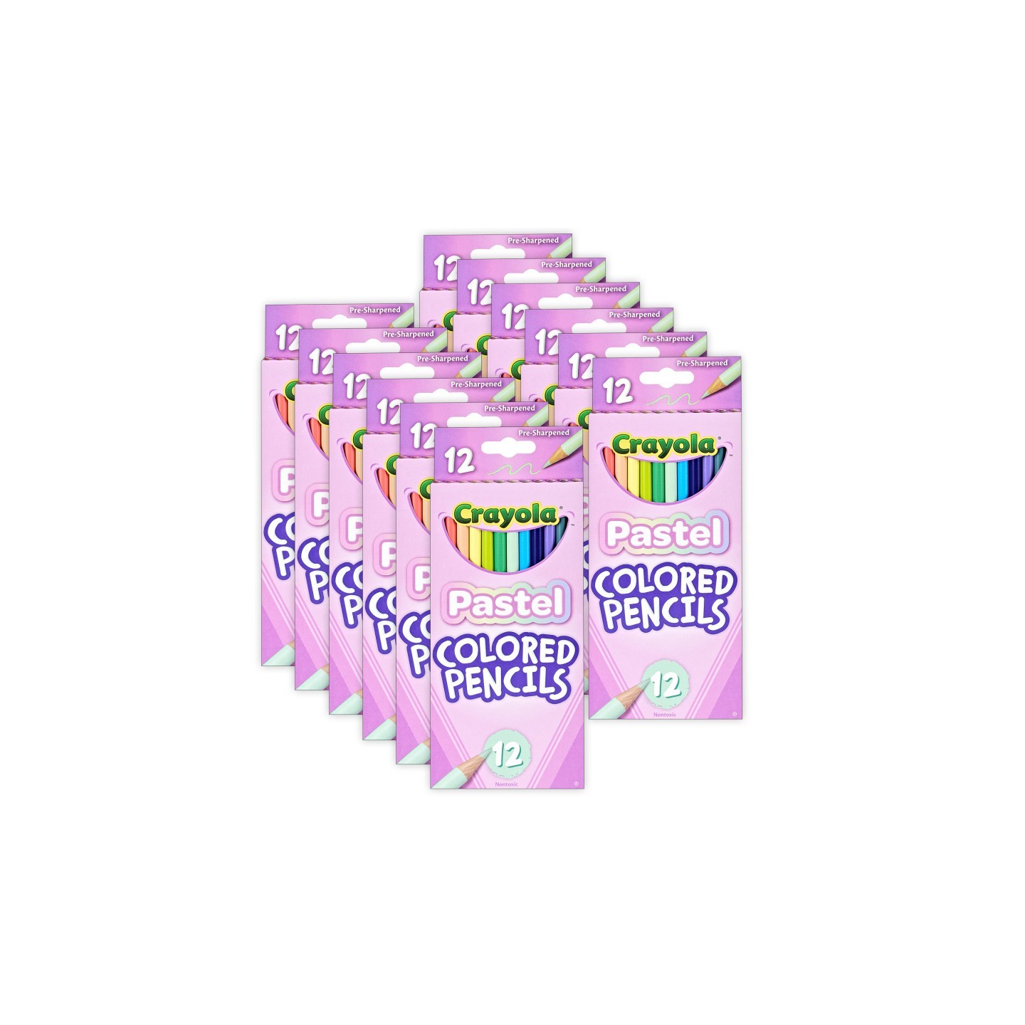 Crayola® Colored Pencils, Pastel, 12 Per Pack, 12 Packs