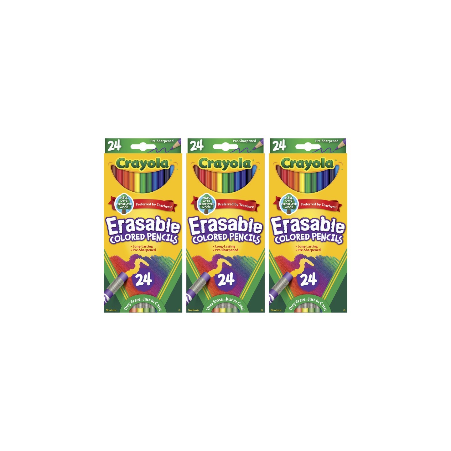 Crayola® Erasable Colored Pencils, 24 Per Box, 3 Boxes