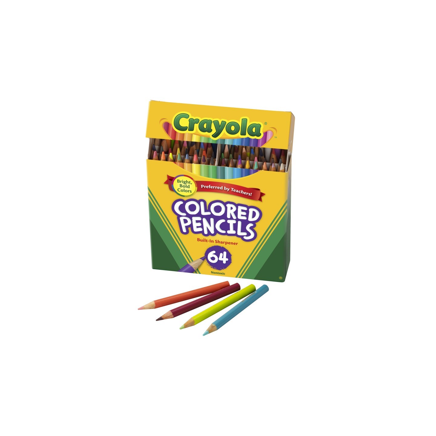 Crayola® Short Colored Pencils, 64 Count with Sharpener