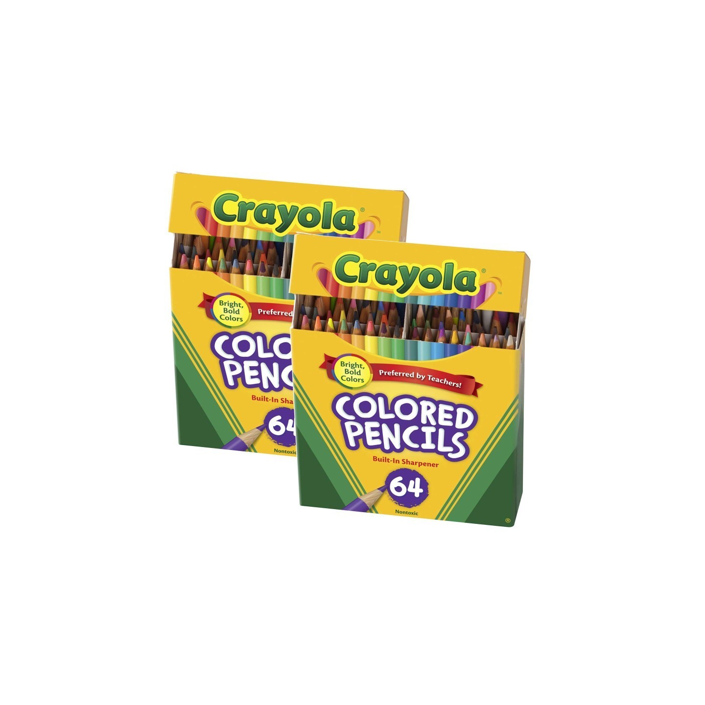 Crayola® Short Colored Pencils, 64 Per Pack, 2 Packs
