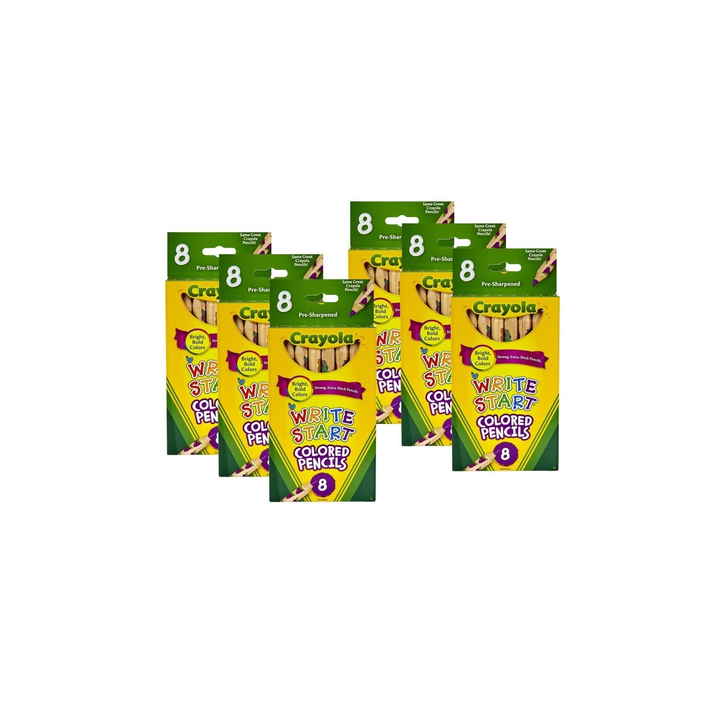 Crayola® Write Start® Colored Pencils, 8 Per Box, 6 Boxes
