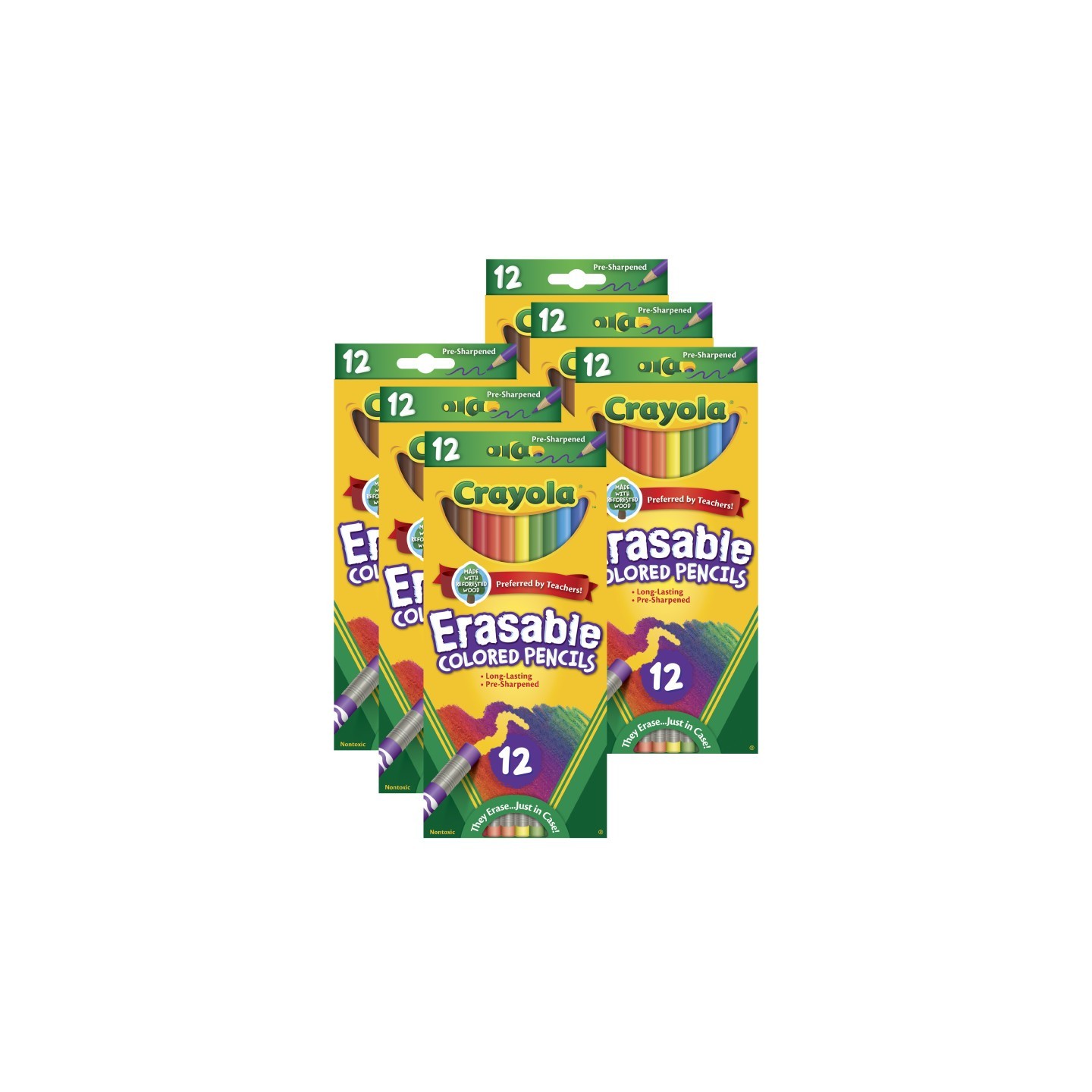 Crayola® Erasable Colored Pencils, 12 Per Box, 6 Boxes