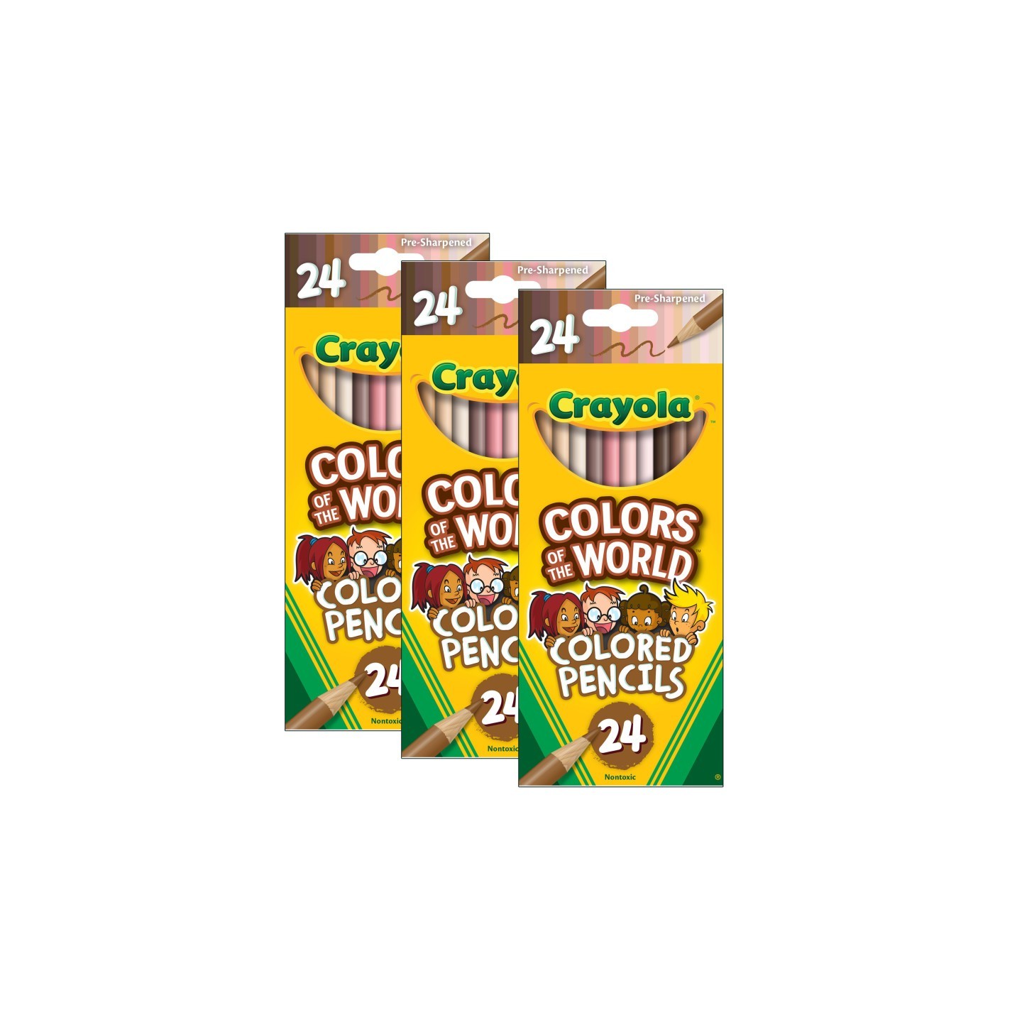 Crayola® Colors of the World Colored Pencils, 24 Per Pack, 3 Packs