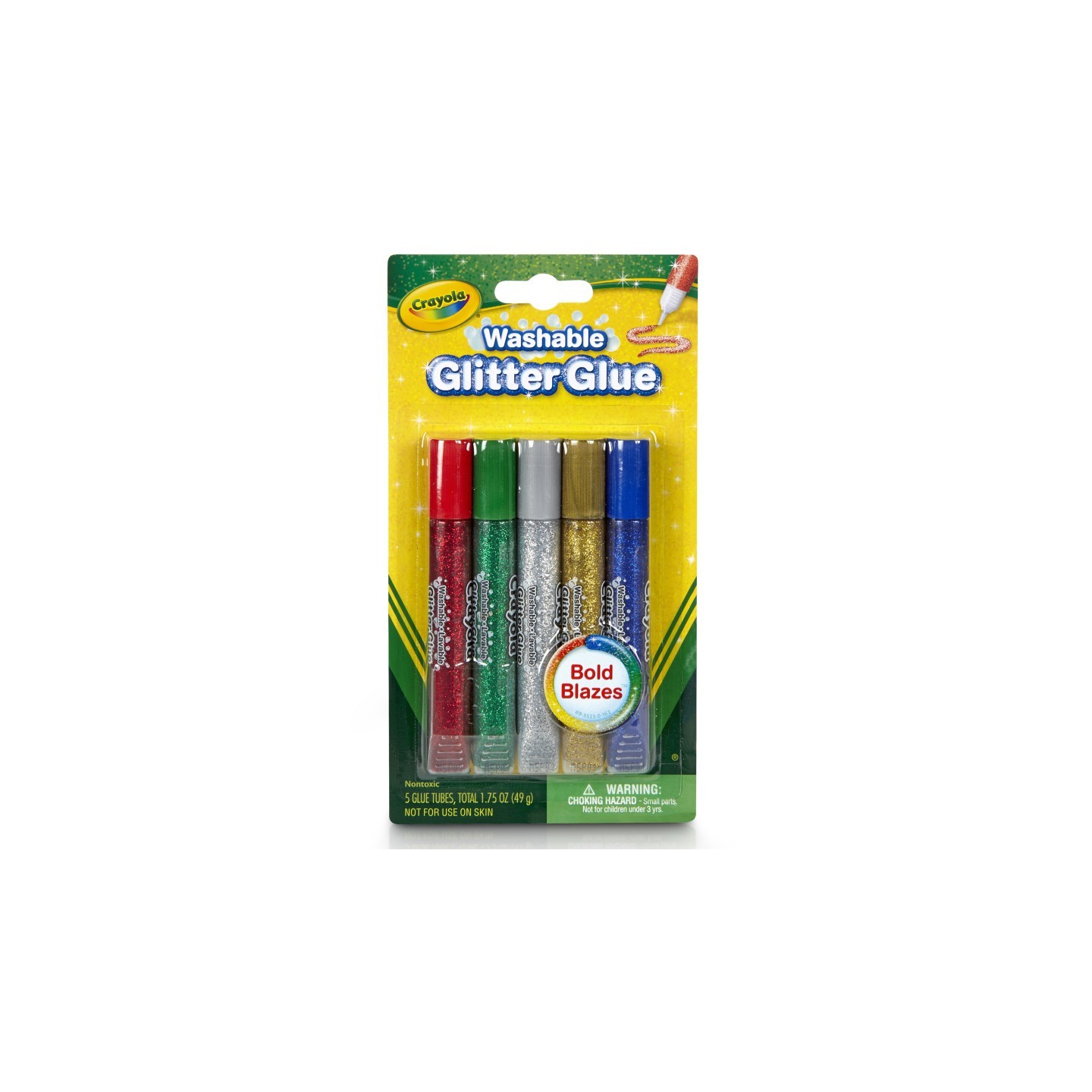Crayola® Washable Glitter Glue, Bold, Pack of 5