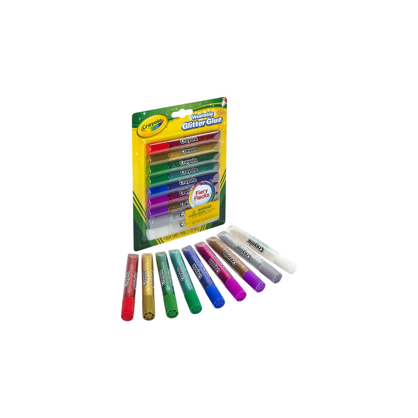 Crayola® Bold Washable Glitter Glue with Fiery Flecks™, Pack of 9