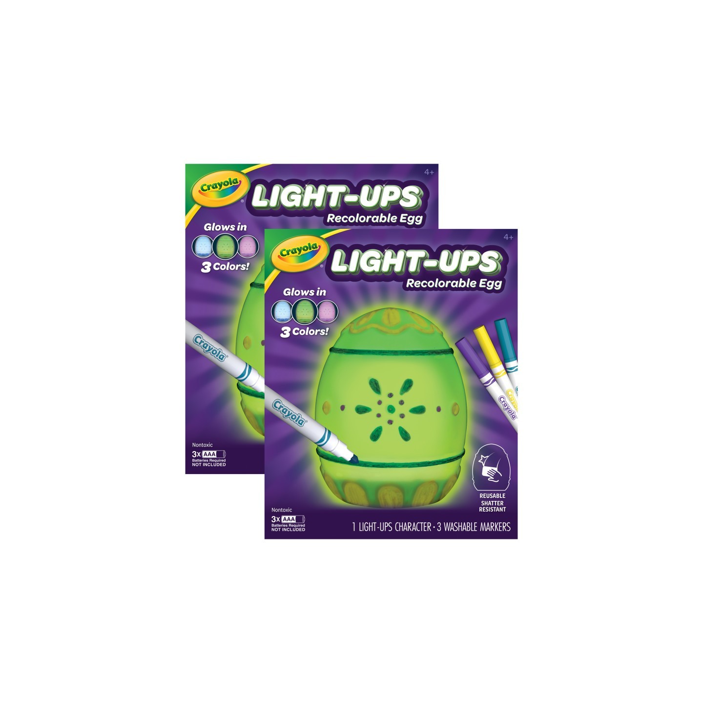 Crayola® Light-Ups Recolorable Egg with Markers, Pack of 2