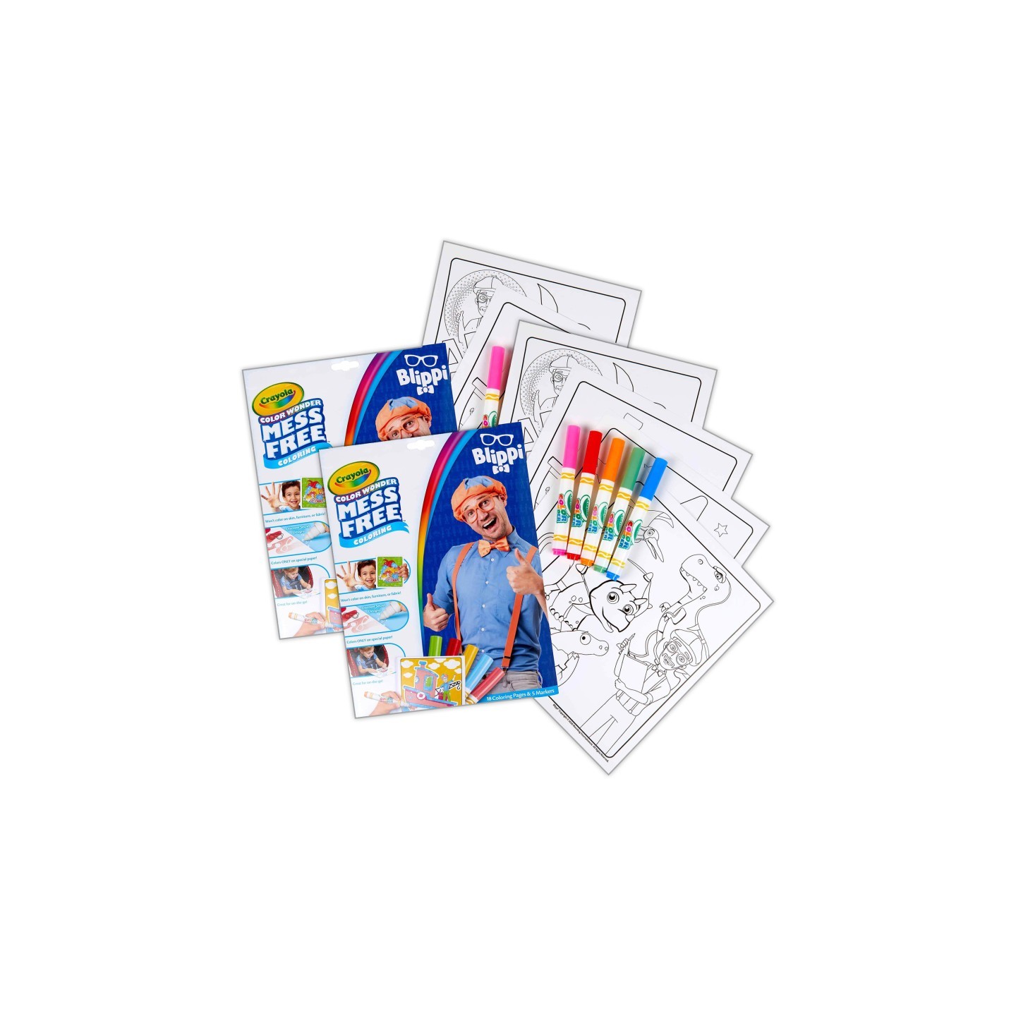 Crayola® Color Wonder® Coloring Pad & Markers, Blippi, 2 Sets