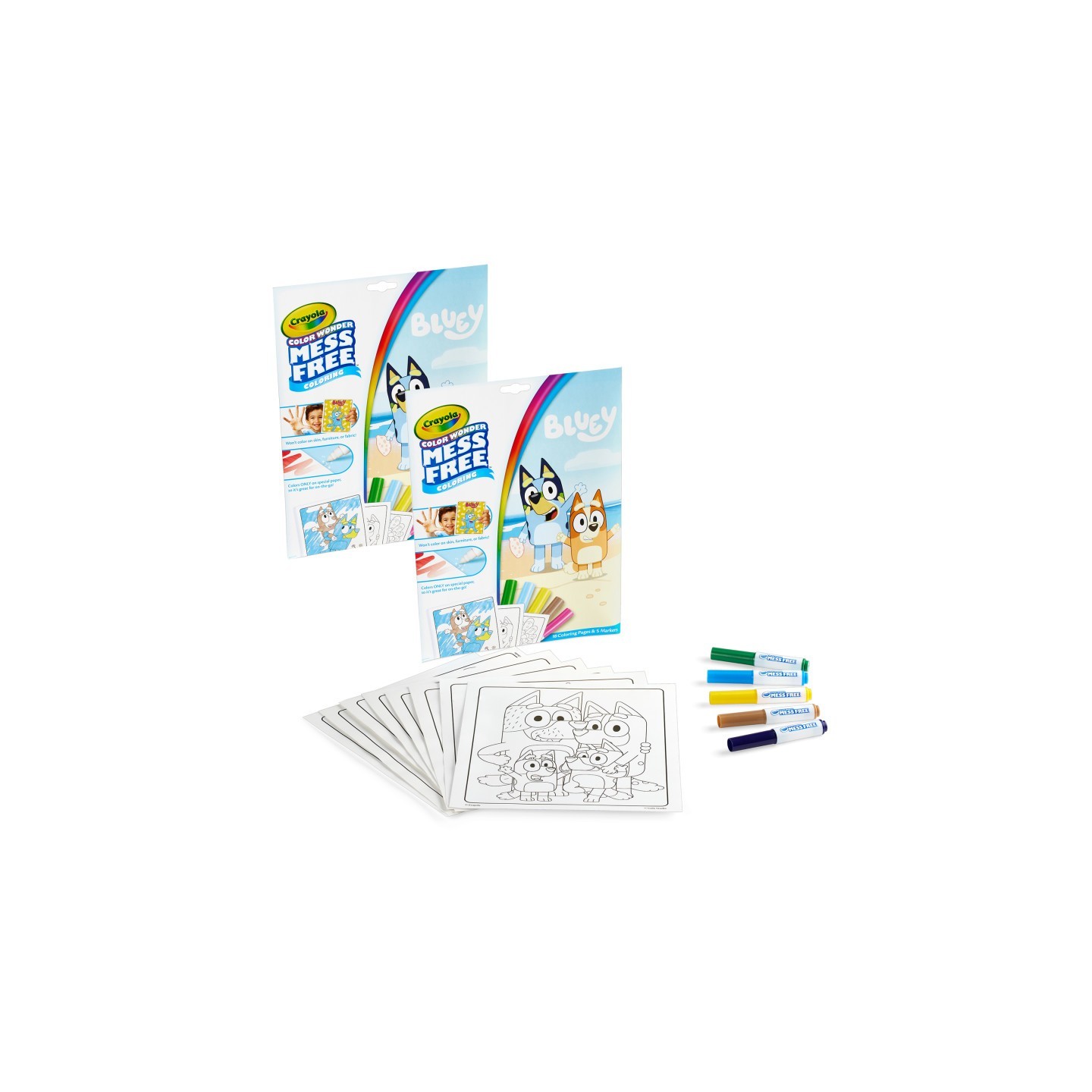 Crayola® Color Wonder® Coloring Pad & Markers, Bluey, 2 Sets