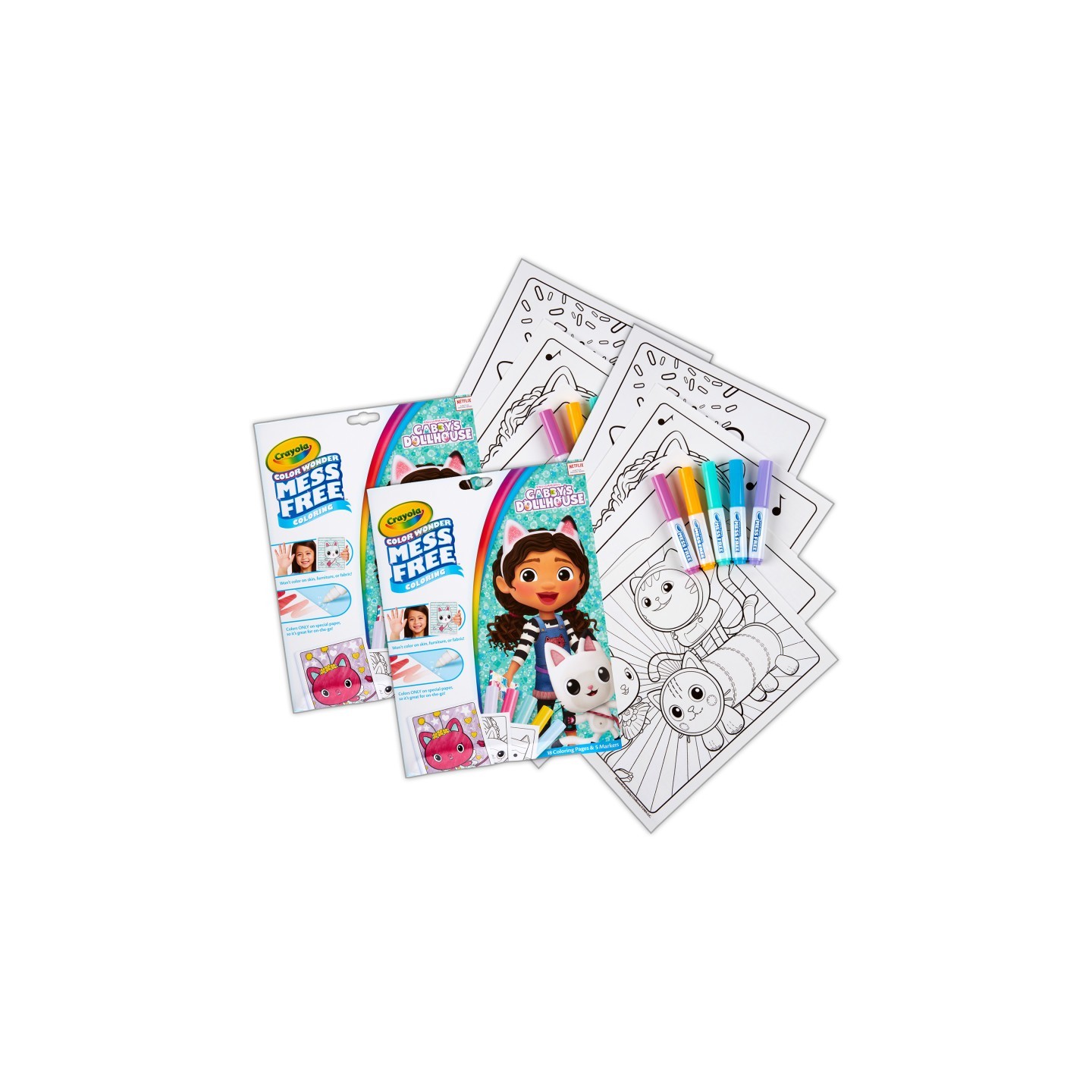 Crayola® Color Wonder® Coloring Pad & Markers, Gabby's Dollhouse, 2 Sets