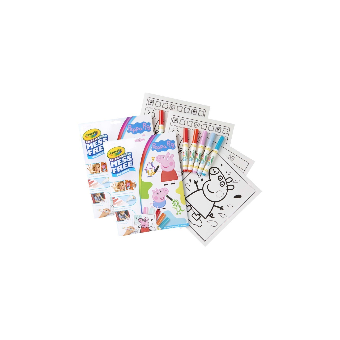 Crayola® Color Wonder Mess Free Coloring Pad & Markers, Peppa Pig, 2 Sets